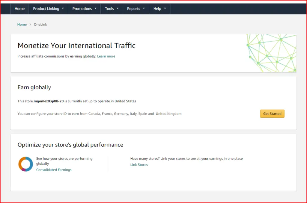 Onelink - monetize international amazon affiliate account 2